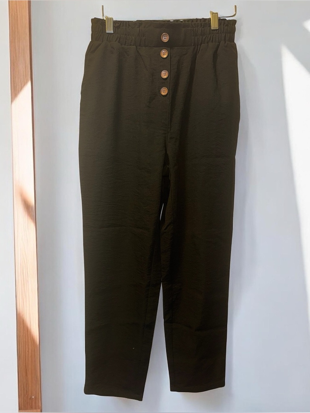 Grace Karin Black Wide Leg Flowy Dress Pants